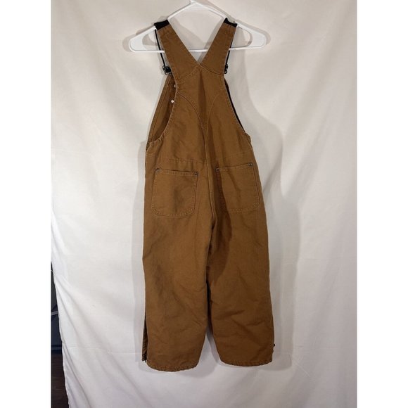 Carhartt Insulated Bib Overalls Duck Youth Size 8 Double Knee - Picture 10 of 13